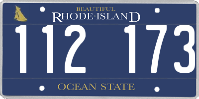 RI license plate 112173