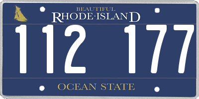 RI license plate 112177