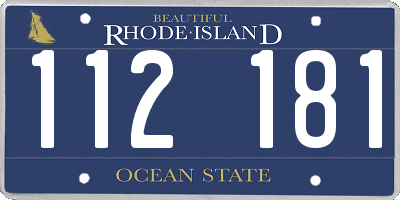 RI license plate 112181