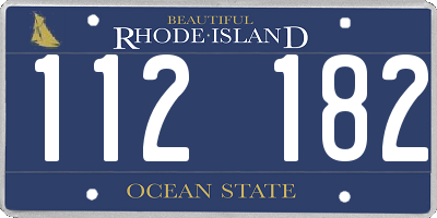 RI license plate 112182