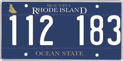 RI license plate 112183