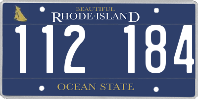 RI license plate 112184