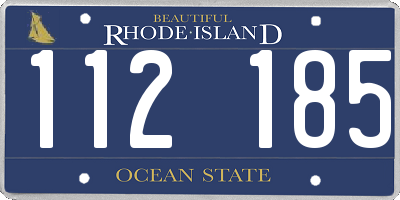 RI license plate 112185