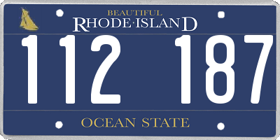 RI license plate 112187
