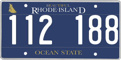 RI license plate 112188