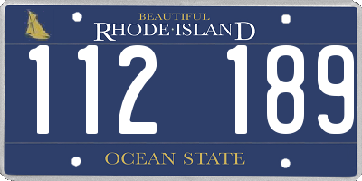 RI license plate 112189