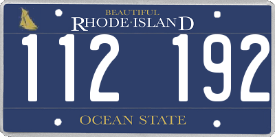 RI license plate 112192
