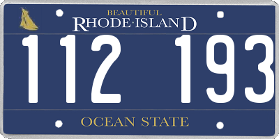 RI license plate 112193