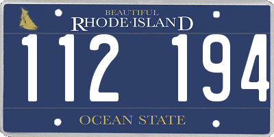 RI license plate 112194
