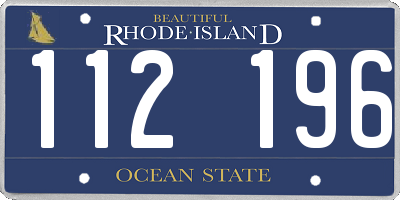 RI license plate 112196