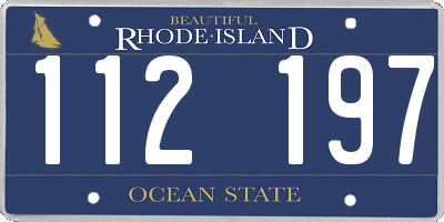 RI license plate 112197