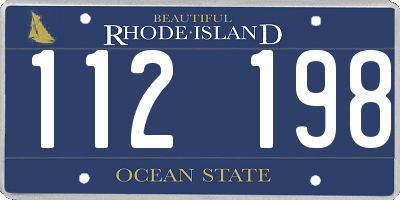 RI license plate 112198