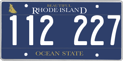 RI license plate 112227