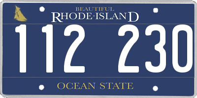 RI license plate 112230