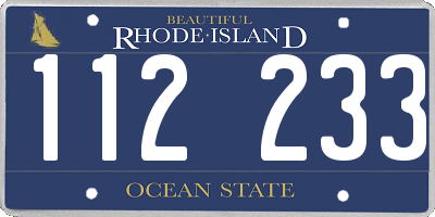 RI license plate 112233