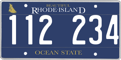 RI license plate 112234