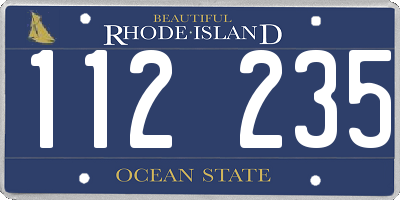 RI license plate 112235