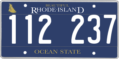 RI license plate 112237