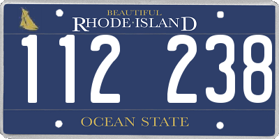 RI license plate 112238