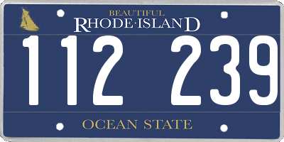 RI license plate 112239