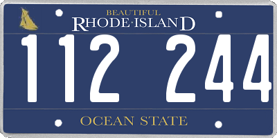 RI license plate 112244