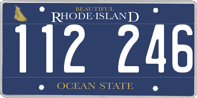 RI license plate 112246