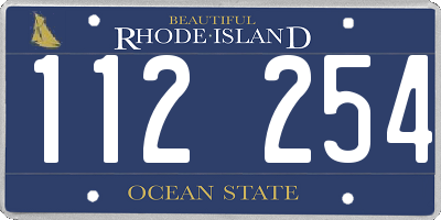 RI license plate 112254