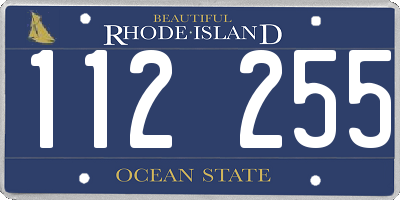 RI license plate 112255