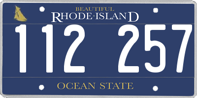 RI license plate 112257