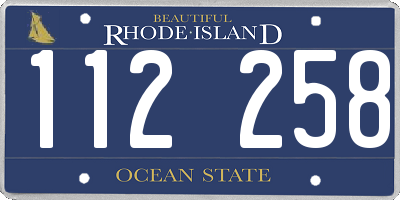 RI license plate 112258