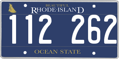 RI license plate 112262