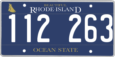 RI license plate 112263