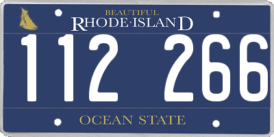 RI license plate 112266