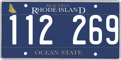 RI license plate 112269