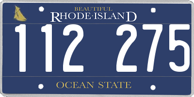 RI license plate 112275