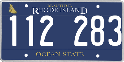 RI license plate 112283