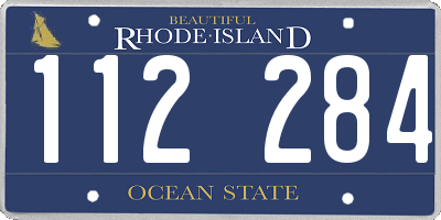 RI license plate 112284