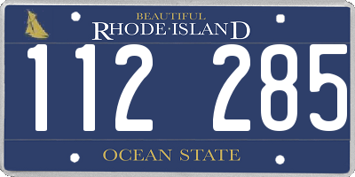 RI license plate 112285