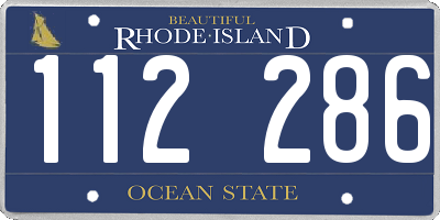 RI license plate 112286