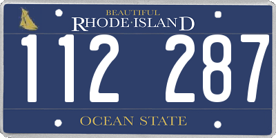 RI license plate 112287