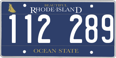 RI license plate 112289