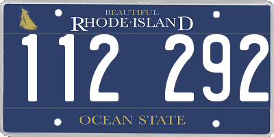 RI license plate 112292