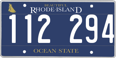 RI license plate 112294