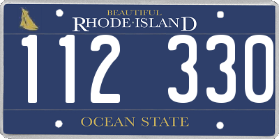 RI license plate 112330