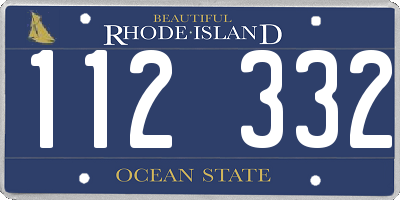 RI license plate 112332