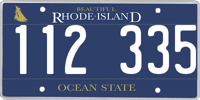 RI license plate 112335