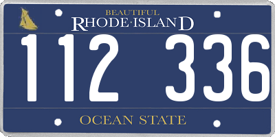 RI license plate 112336