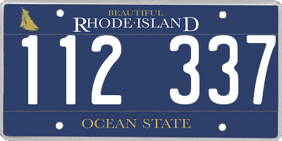 RI license plate 112337