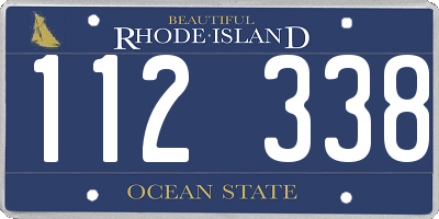 RI license plate 112338
