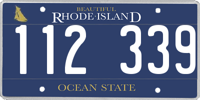 RI license plate 112339